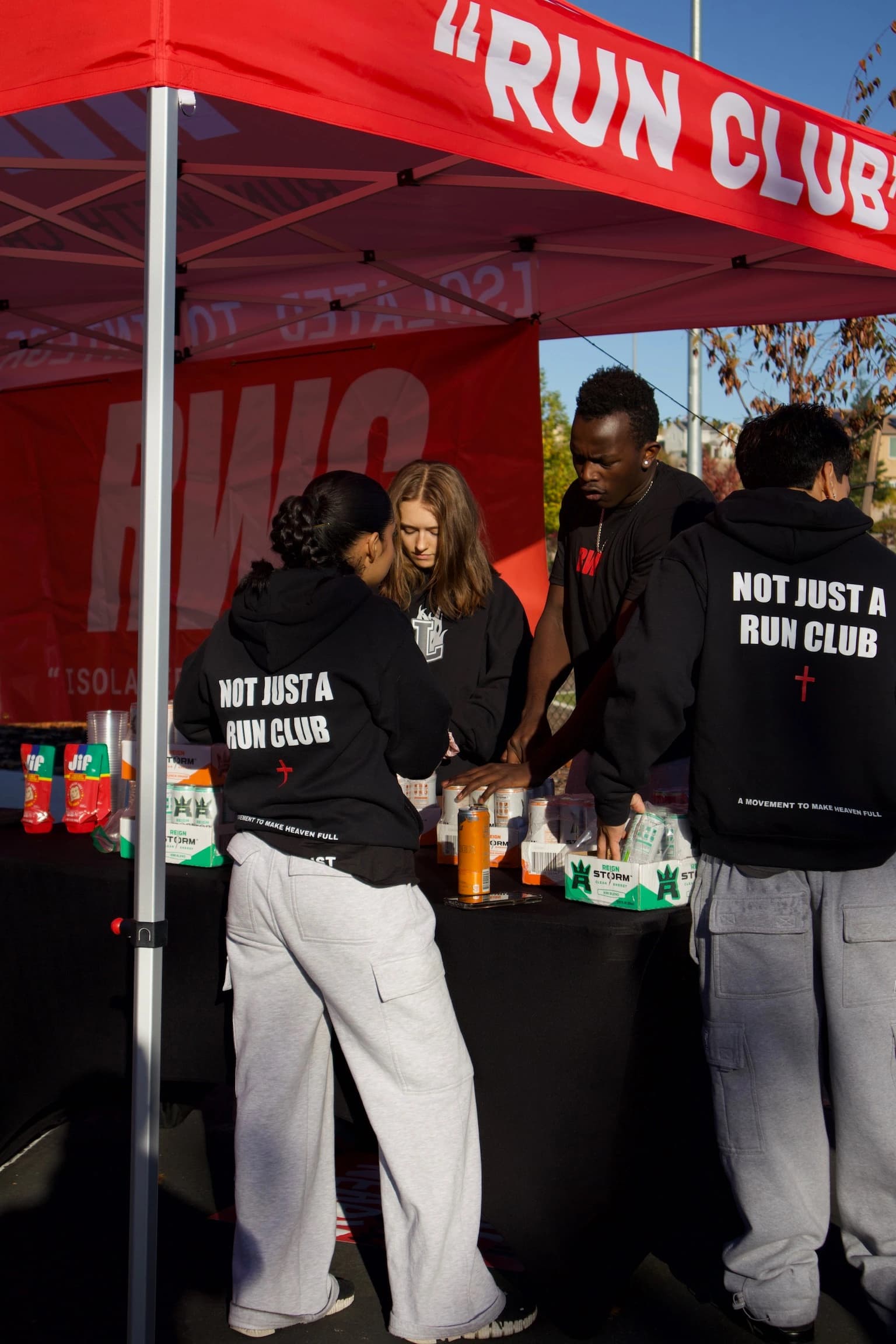 RWC tent group candid photo
